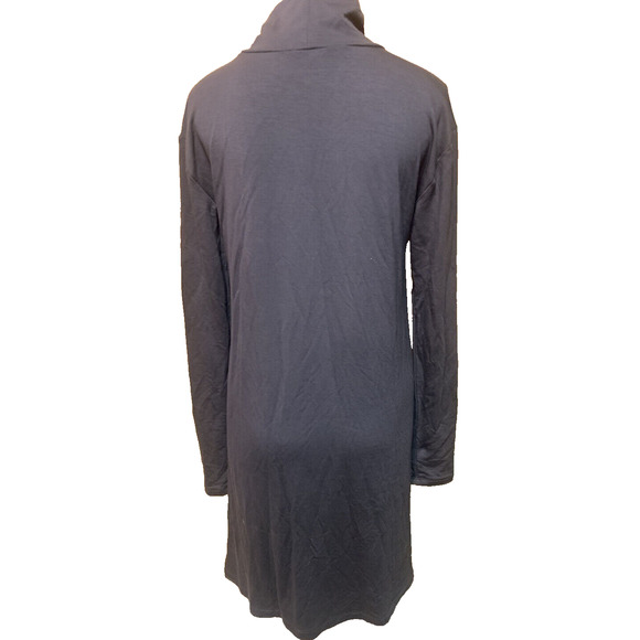 Ann Taylor LOFT Turtleneck Dress Womens Medium Gray Long Sleeve Knit Dress - Picture 2 of 6
